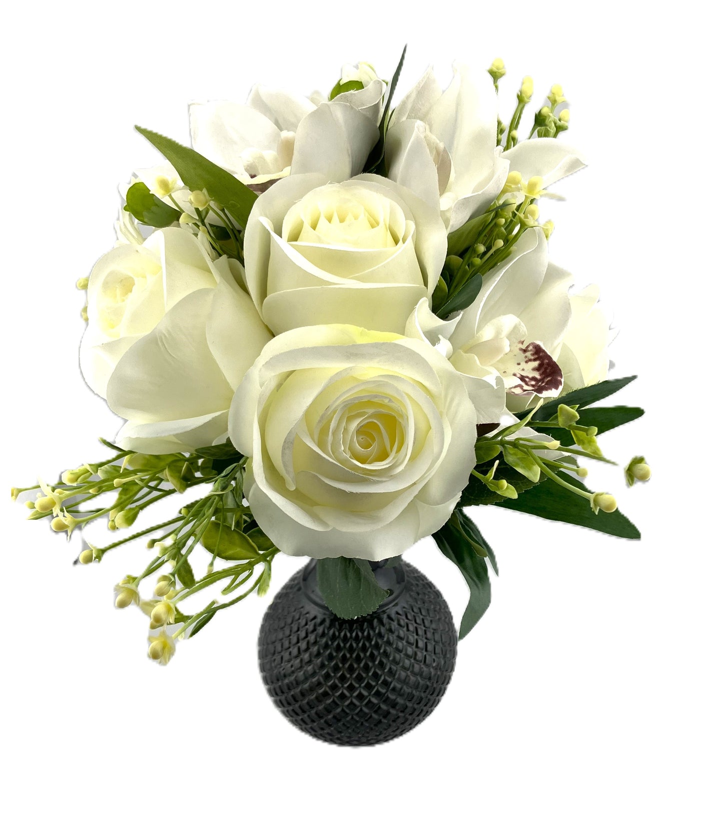 White Bridal Hand Ties with Rose & Lilly