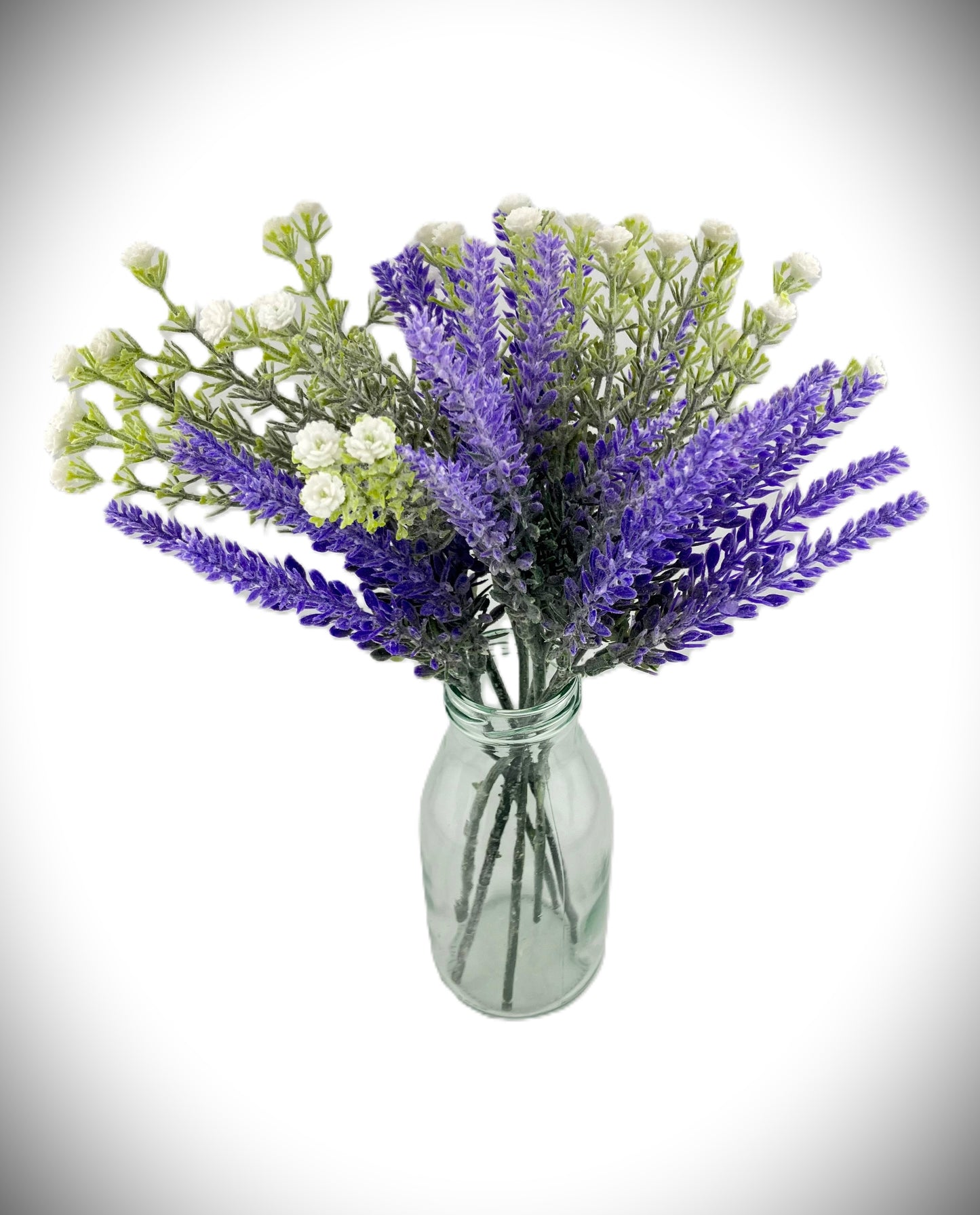 2 Ivory Gypsophillia Stems & 4 Lavender Stems Arrangement