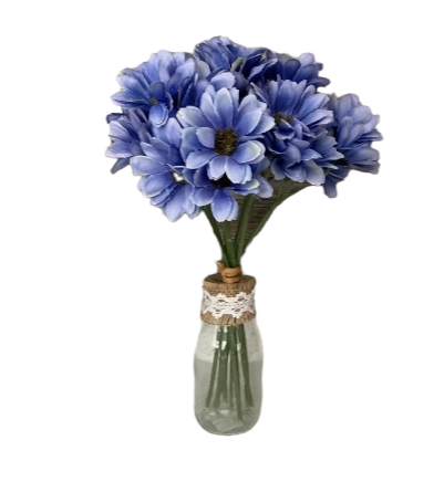 Artificial Gerbera Bundle in Lilac in Glass Vase