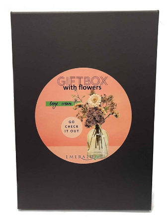 Giftbox with flowers beige/cream