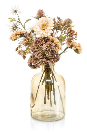 Giftbox with flowers beige/cream