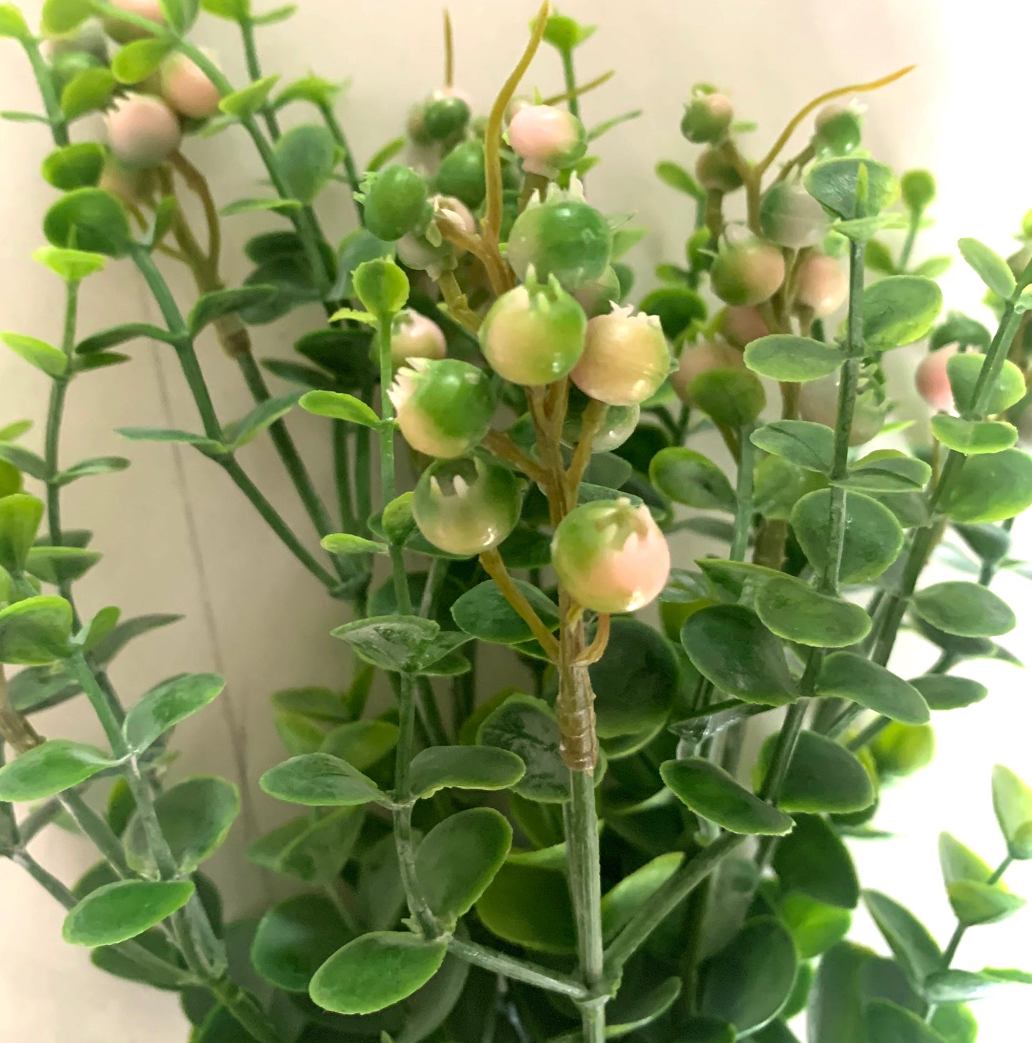 Artificial Berry Bush - Pale Pink Berries, 30cm