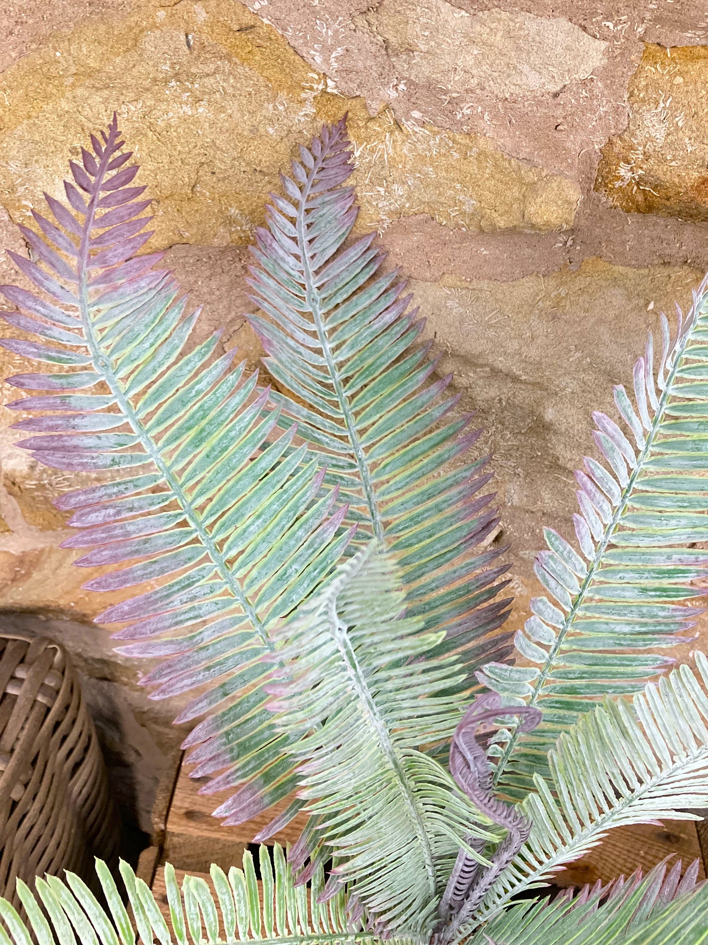 Artificial Regal Red Palm Fern Bunch