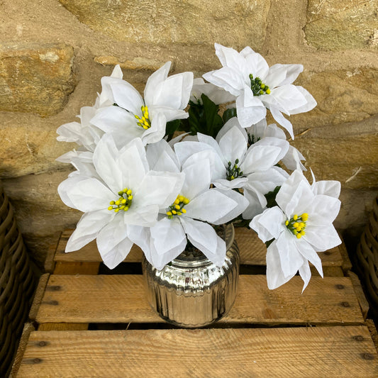 Artificial White Poinsettia