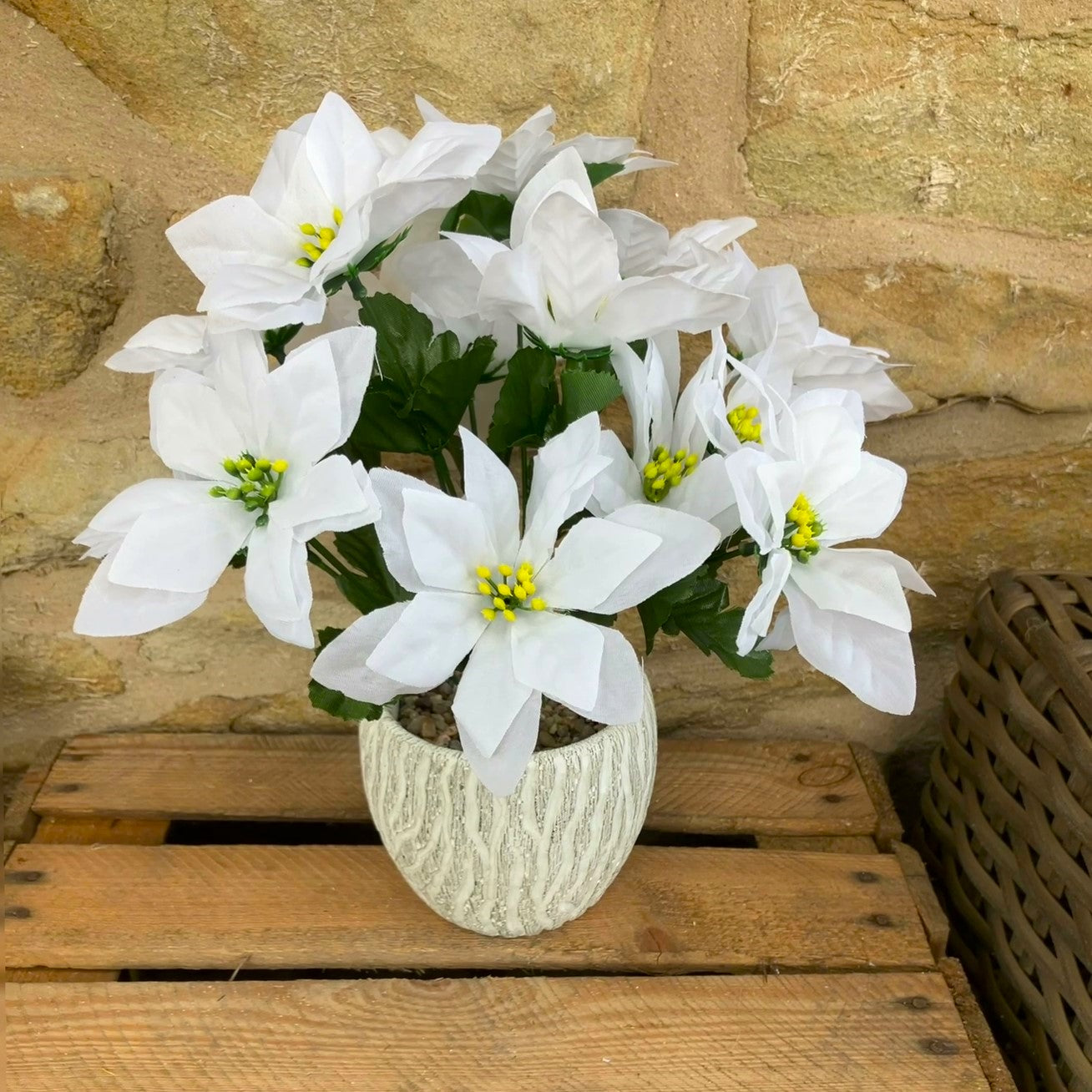 Artificial White Poinsettia