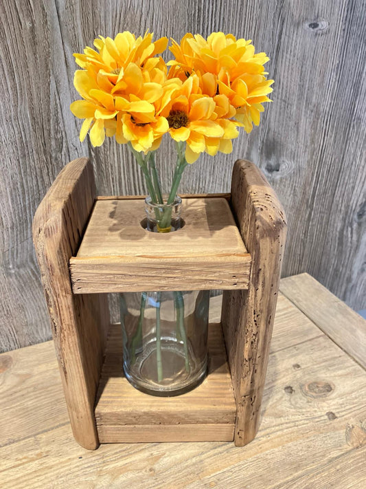 Single Wooden Vase Planter