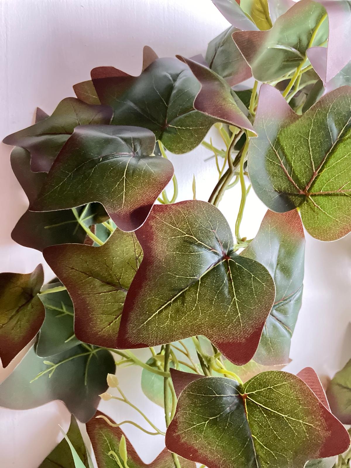 Artificial Ivy Garland with Burgundy Tips - 230cm