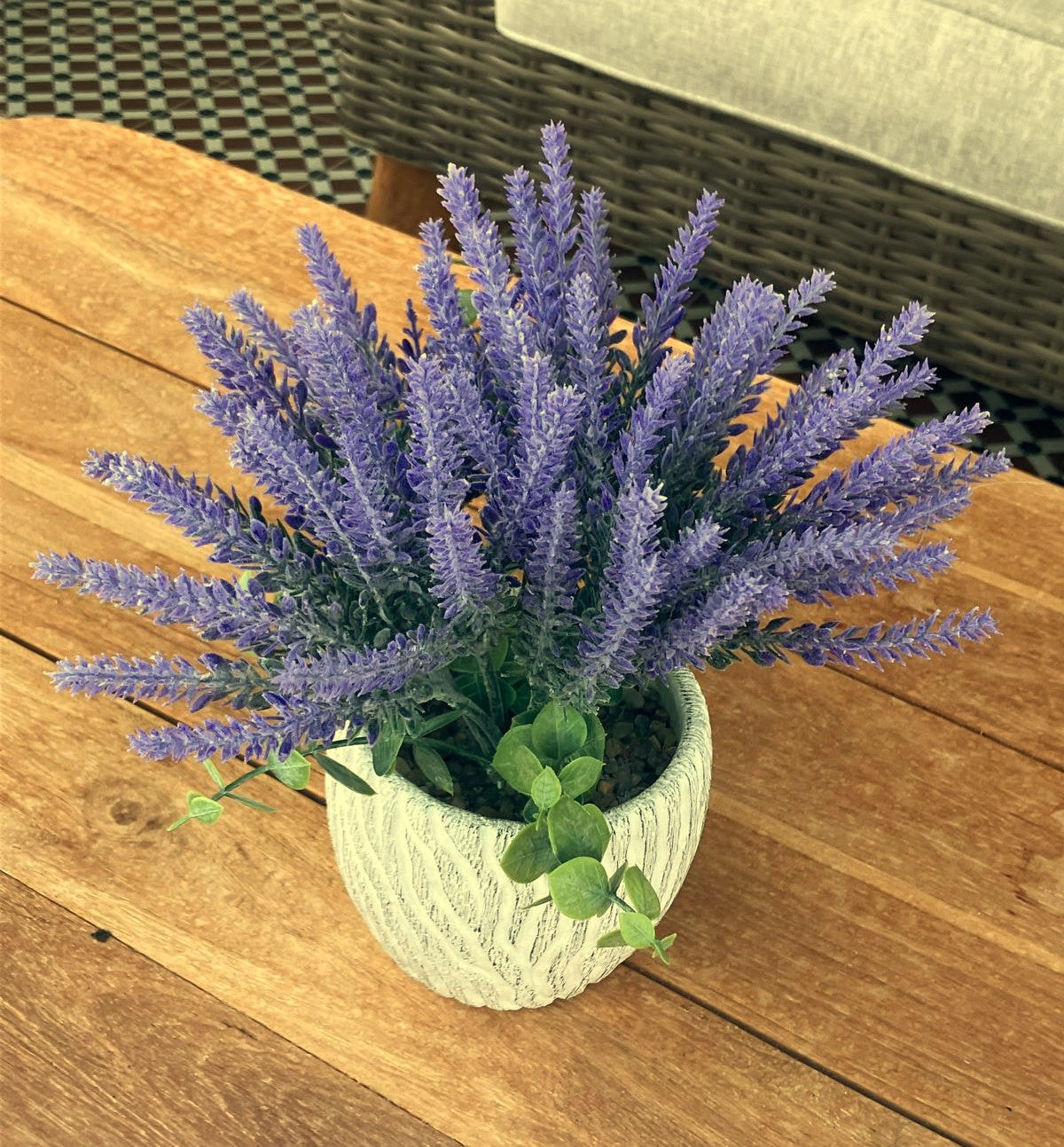 Lavender & Eucalyptus in White Oakland Pot