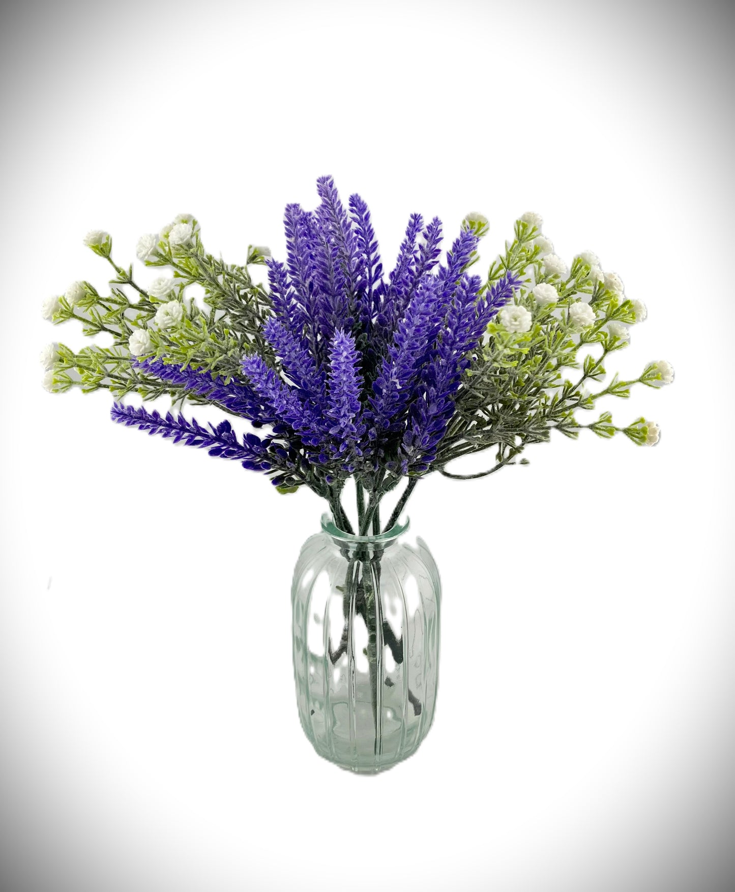 2 Ivory Gypsophillia Stems & 4 Lavender Stems Arrangement