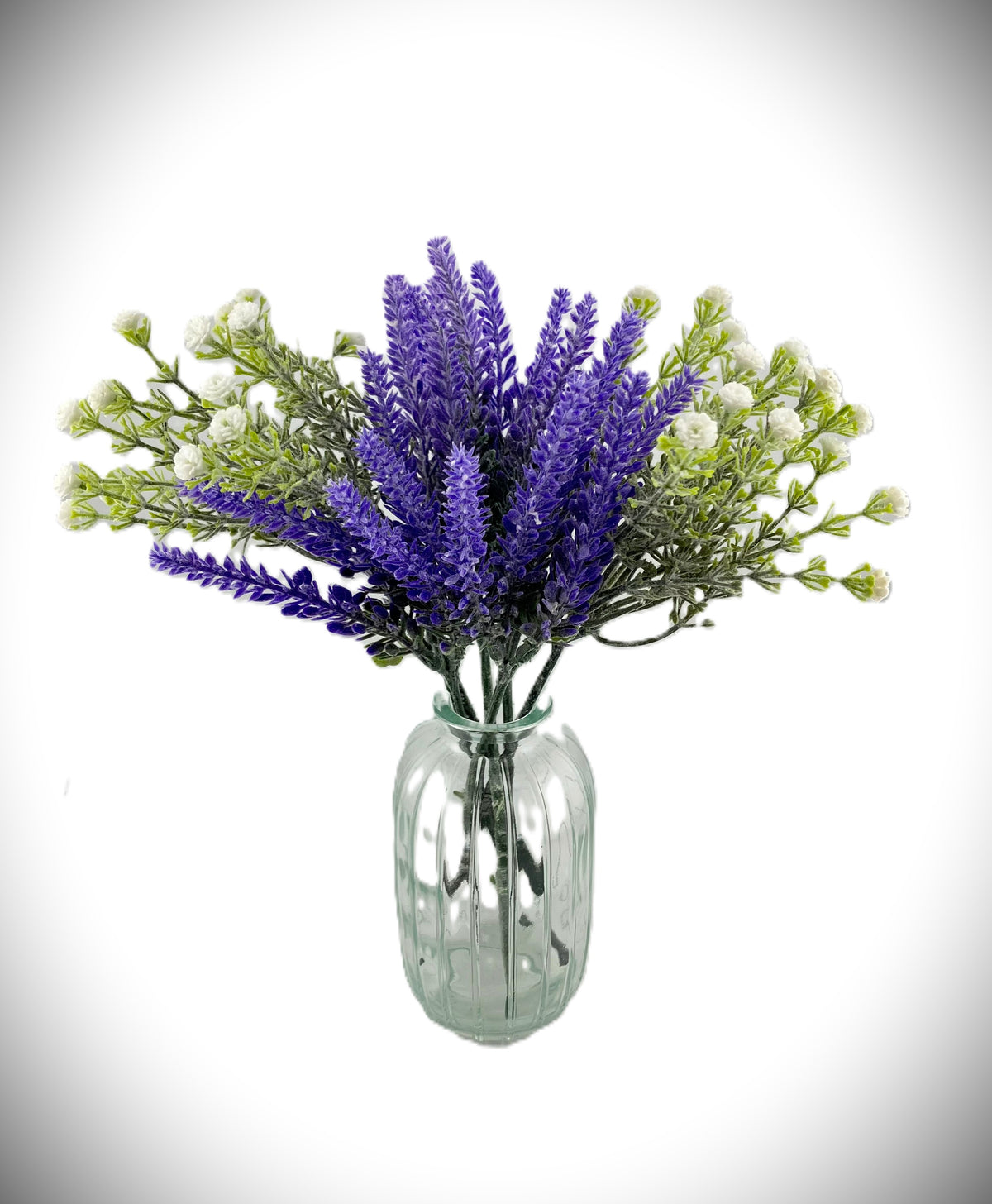 2 Ivory Gypsophillia Stems &amp; 4 Lavender Stems Arrangement