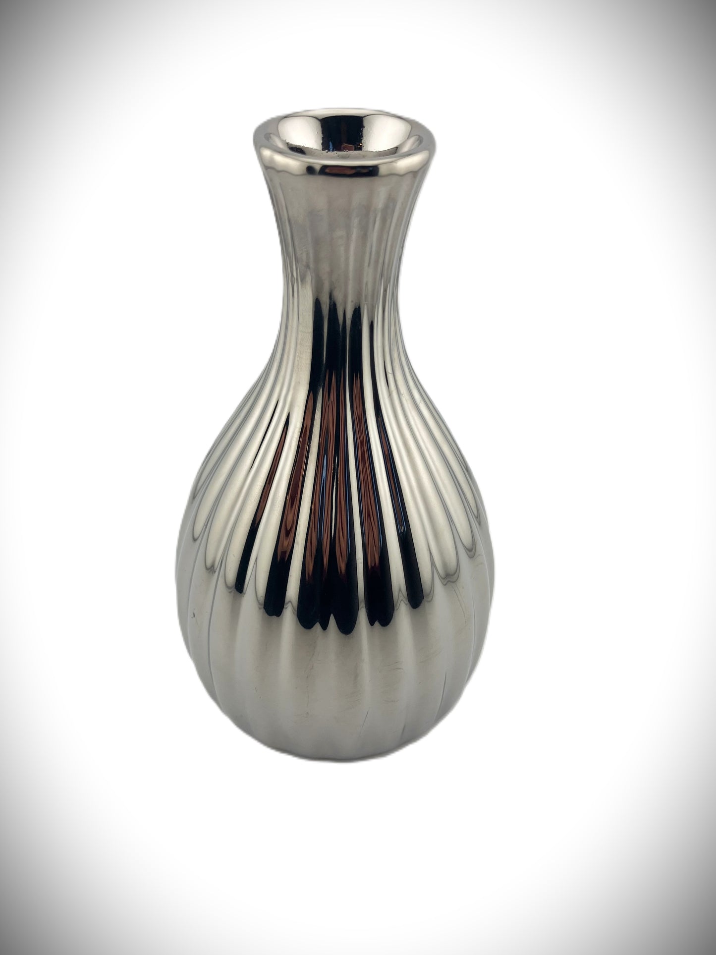 Ribbed Bulb Vase