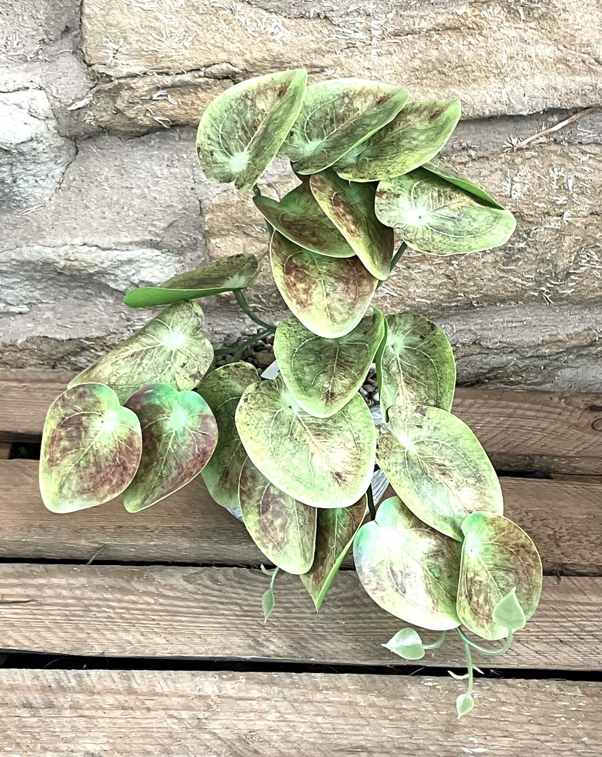 Artificial Printed Mirror Leaf Bunch 28cm