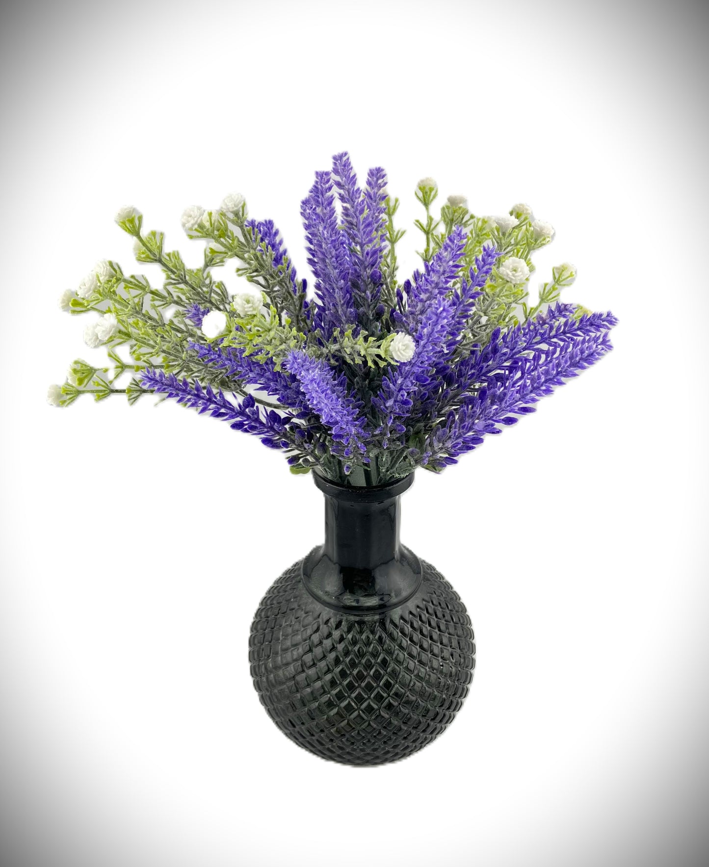 2 Ivory Gypsophillia Stems & 4 Lavender Stems Arrangement