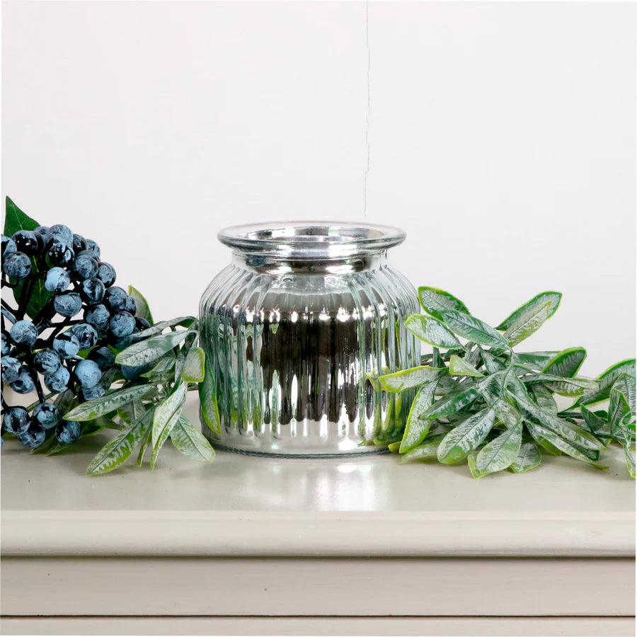Metallic Ribbed Jar