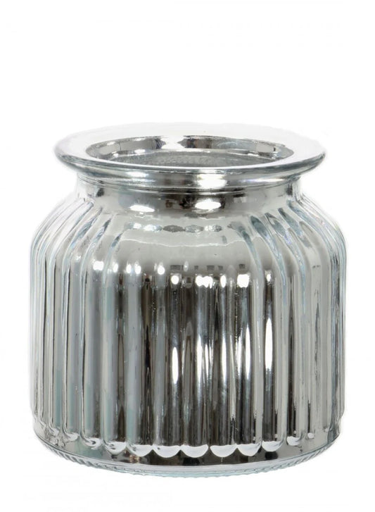 Metallic Ribbed Jar